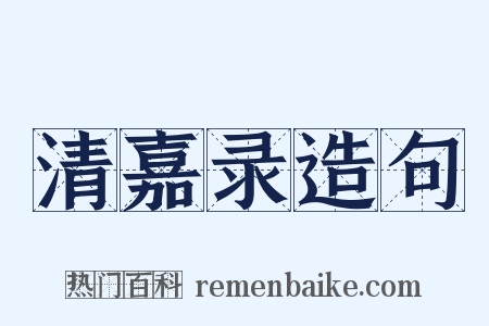 清嘉录造句是什么意思的图片